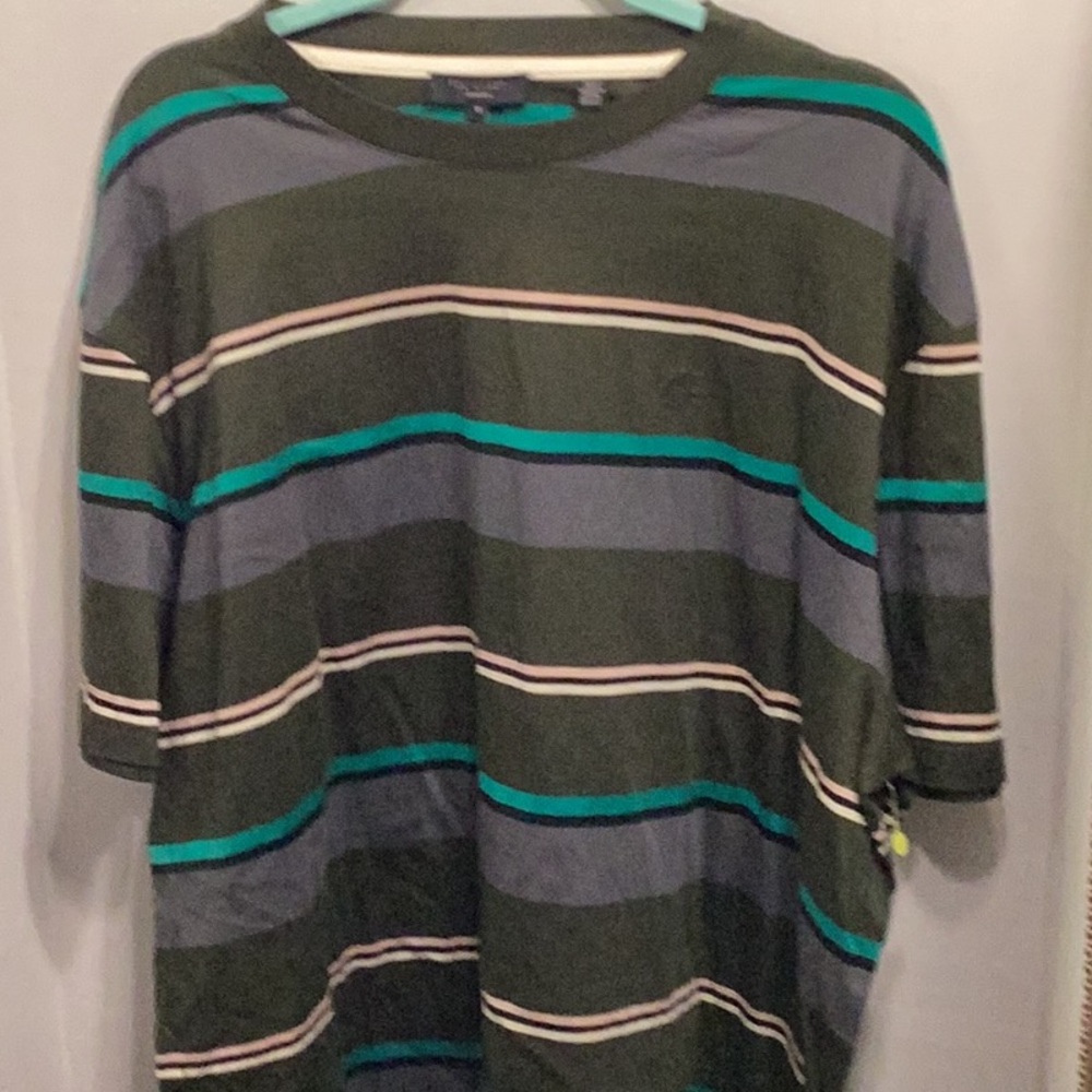 Ted Baker London Mens size 5 Striped Green and Blue Top